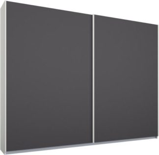 An Image of Malix 2 door 225cm Sliding Wardrobe, White frame,Matt Graphite Grey doors , Classic Interior