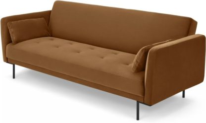 An Image of Harlow Click Clack Sofa Bed, Toffee Velvet