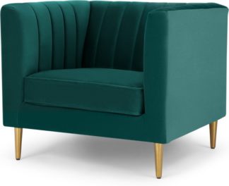 An Image of Amicie Armchair, Seafoam Blue velvet