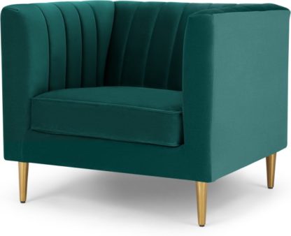 An Image of Amicie Armchair, Seafoam Blue velvet