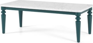 An Image of Betty Coffee Table, Marble & Teal