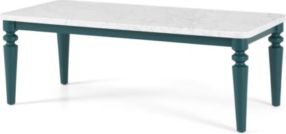 An Image of Betty Coffee Table, Marble & Teal