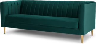 An Image of Amicie 3 Seater Sofa, Seafoam Blue velvet