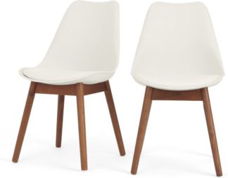An Image of Set of 2 Thelma dining chairs, Dark Stain Oak and White