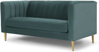 An Image of Amicie 2 Seater Sofa, Marine Green Velvet