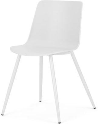 An Image of MADE Essentials Newel Dining Chair, White