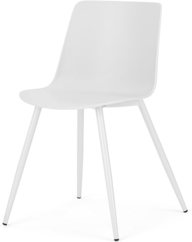 An Image of MADE Essentials Newel Dining Chair, White