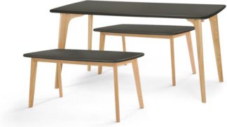 An Image of Fjord Dining Table and Bench Set, Oak and Grey