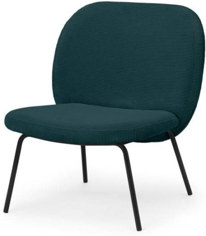 An Image of Safia Accent Chair, Pine Corduroy Velvet with Black Legs