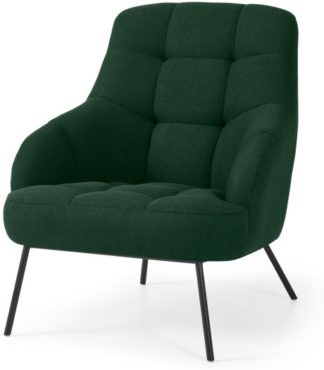 An Image of Howley Accent Armchair, Forest Green Weave