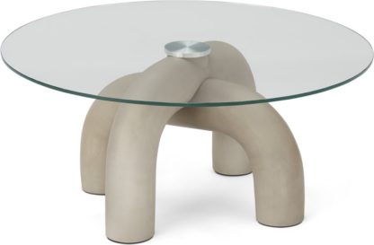 An Image of Babette Coffee table, Concrete & Glass