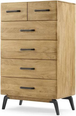An Image of Lucien Tall Chest of Drawers, Light Mango Wood