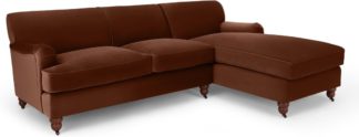 An Image of Orson Right Hand Facing Chaise End Sofa Bed, Warm Caramel Velvet