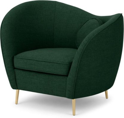 An Image of Kooper Accent Armchair, Forest Green Weave