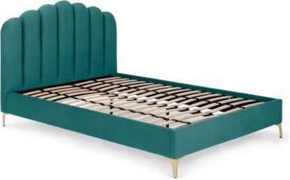 An Image of Delia King Size Bed, Seafoam Blue Velvet