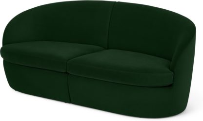 An Image of Reisa 2 Seater Sofa, Pine Green Velvet