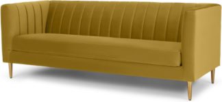 An Image of Amicie 3 Seater Sofa, Vintage Gold Velvet