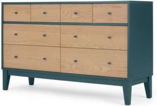 An Image of Ralph Wide Chest of Drawers, Oak & Teal