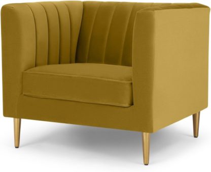 An Image of Amicie Armchair, Vintage Gold Velvet