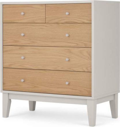 An Image of Ralph Chest of Drawers, Oak & Mushroom Grey