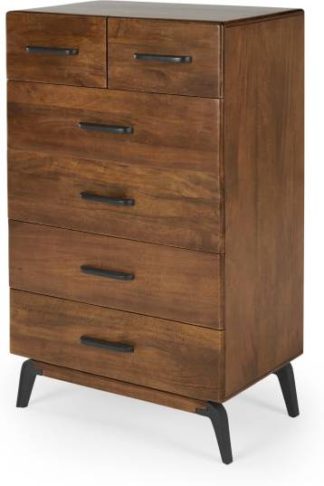 An Image of Lucien Tall Chest Of Drawers, Mango Wood