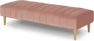 An Image of Amicie Ottoman Bench, Blush Pink Velvet