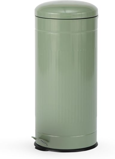 An Image of Nibe 30L Ribbed Pedal Bin, Sage