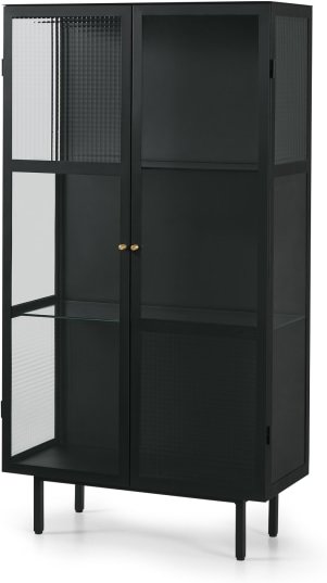 An Image of Marden Cabinet, Charcoal Grey and Glass