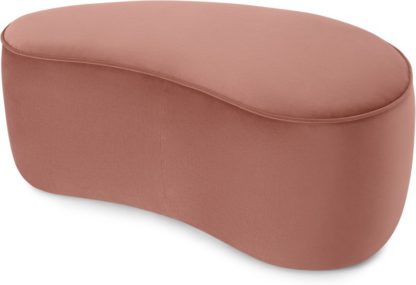 An Image of Kooper Pouffe, Blush Pink Velvet