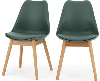 97c78d2a70a5d8b75048eea46e73a405430ed23415df724c74902e6e4349b03b.jpg An Image of Set of 2 Thelma Dining Chairs, Oak and Green