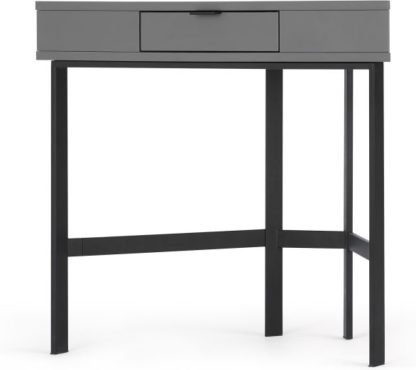 An Image of Marcell Compact Corner Desk, Grey & Black