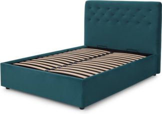 An Image of Jocelyn King Size Ottoman Storage Bed, Seafoam Blue Recycled Velvet