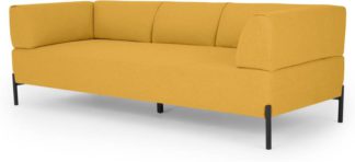An Image of MADE Essentials Kiva 3 Seater Sofa, Yolk Yellow