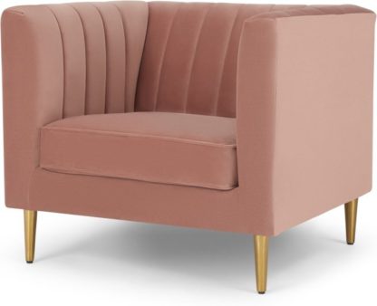 An Image of Amicie Armchair, Blush Pink Velvet