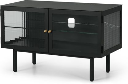 An Image of Marden Media Unit, Charcoal Grey and Glass