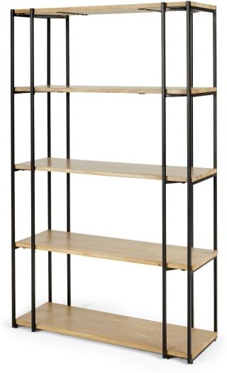 An Image of Khalida Bookcase, Mango Wood and Black