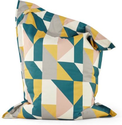 An Image of Piggy Bean Bag, Pink & Mustard Multi Print