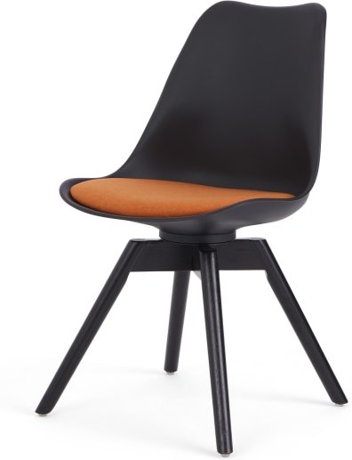 b8692586cfb353c3321bf2f274471001eb669188315313098813da16051152e9.jpg An Image of Thelma office chair, Black and Orange