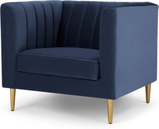 An Image of Amicie Armchair, Royal Blue Velvet