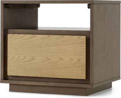 An Image of Arbery Bedside Table, Oak Veneer