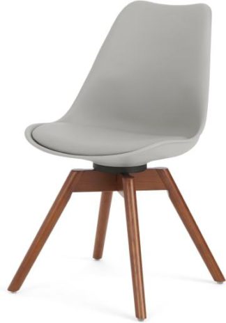 An Image of Thelma office chair, Dark stain oak and Grey