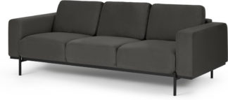 An Image of Jarrod 3 Seater Sofa, Plush Asphalt Velvet