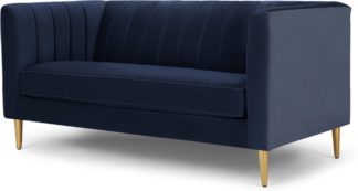 An Image of Amicie 2 Seater Sofa, Royal Blue Velvet