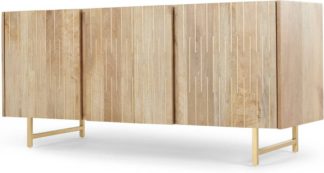 An Image of Aphra Sideboard, Light Mango Wood and Brass Inlay