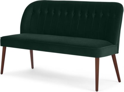 An Image of Margot Dining Bench, Pine Green Velvet