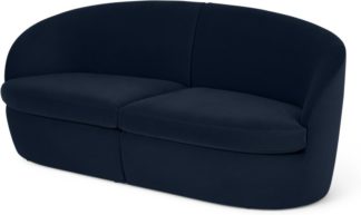 An Image of Reisa 2 Seater Sofa, Ink Blue Velvet