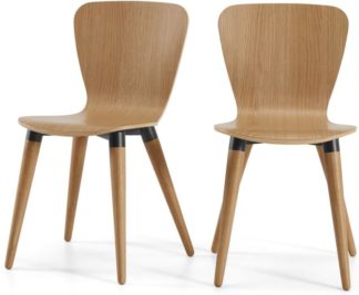 An Image of Set of 2 Edelweiss Dining Chairs, Oak and Black