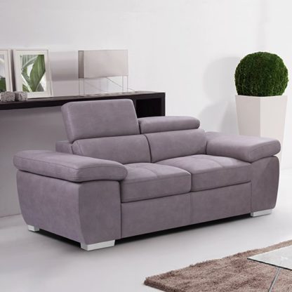 An Image of Amando Fabric 2 Seater Sofa In Mushroom