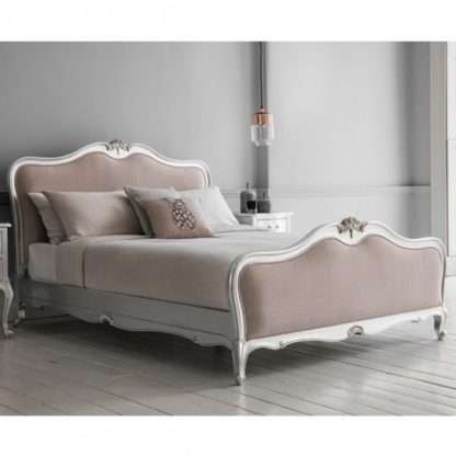 An Image of Chic Mindy Ash Wooden Super King Size Bed In Silver