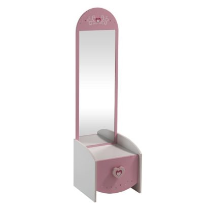 An Image of Betsy Dressing Table With Mirror In Pearl White And Pink